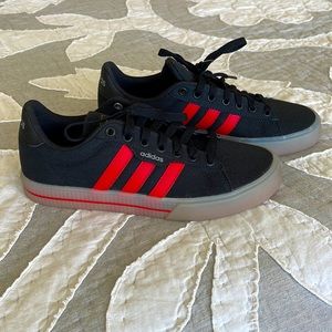 Never Worn Adidas Big Kid Red & Black Canvas Shoes. Size 6 Big Kids.